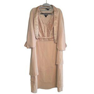 Dana Kay Dress Jacket 18W Shimmer Tiered Wedding Guest